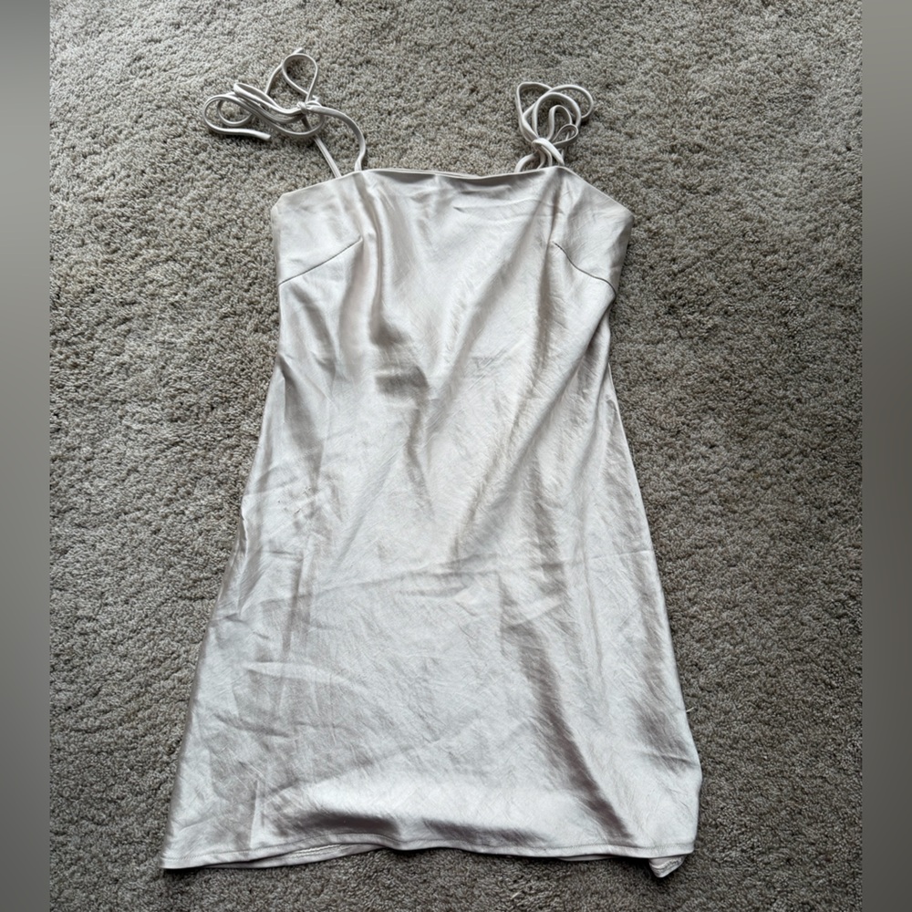 Princess Polly Cream Satin slip dress